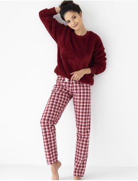 Домашний комплект с плюшевым свитшотом Sensis BESSIE, Цвет: бордовый, Размеры: M, изображение 2