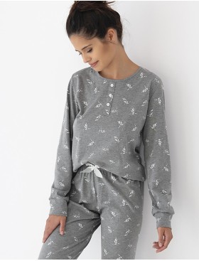 Хлопковая пижама со штанами Sensis NEPHELE, Цвет: серый, Размеры: M