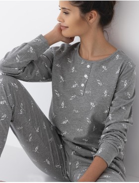Хлопковая пижама со штанами Sensis NEPHELE, Цвет: серый, Размеры: M, изображение 3