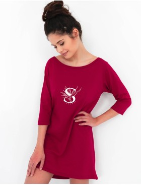 Сорочка из хлопка Sensis SARAH, Цвет: малиновый, Размеры: L/XL