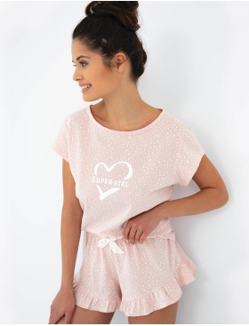 Пижама с шортами Sensis SUPER GIRL, Цвет: розовый, Размеры: M