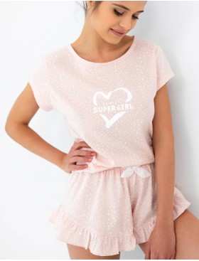Пижама с шортами Sensis SUPER GIRL, Цвет: розовый, Размеры: M, изображение 3