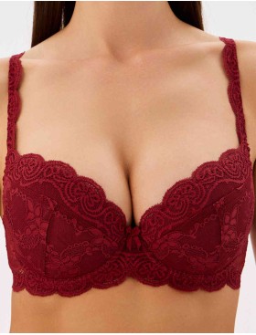Бюстгальтер балконет пуш-ап VOVA SNEJANNA V54032 байкинг красный, Цвет: байкинг красный, Размеры: 80C
