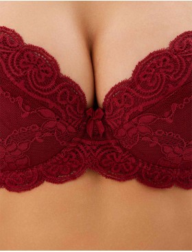 Бюстгальтер балконет пуш-ап VOVA SNEJANNA V54032 байкинг красный, Цвет: байкинг красный, Размеры: 80C, изображение 4