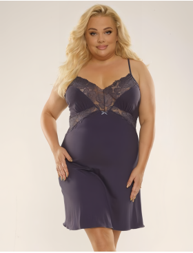 Сорочка с кружевом De Lafense 639 NOELA графит, Цвет: графит, Размеры: S, изображение 2