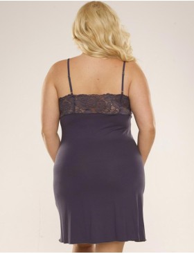 Сорочка с кружевом De Lafense 639 NOELA графит, Цвет: графит, Размеры: S, изображение 3