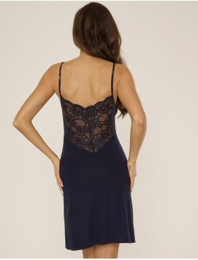 Сорочка с кружевным верхом De Lafense 752 LILIAN темно-синий, Цвет: темно-синий, Размеры: M, изображение 2