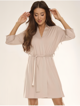 Халат из вискозы De Lafense 871-2 VISA песочный, Цвет: песочный, Размеры: M