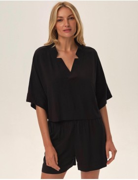 Черная пижама с шортами Esotiq 42047 JOYA, Цвет: черный, Размеры: L