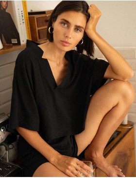 Черная пижама с шортами Esotiq 42047 JOYA, Цвет: черный, Размеры: L, изображение 3