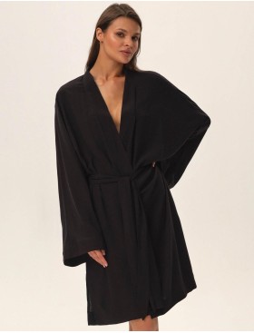 Халат-кимоно с широкими рукавами Esotiq 42049 JOYA черный, Цвет: черный, Размеры: M