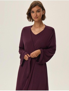 Длинный халат Esotiq 42063 JULIETTE сливовый, Цвет: сливовый, Размеры: M, изображение 3