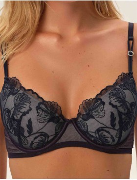 Бюстгальтер с пуш-ап вкладышами Esotiq OPHELIA 41829 темно-синий, Цвет: темно-синий, Размеры: 80C