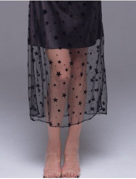 Длинная прозрачная сорочка из сетки Mia-Amore ANDROMEDA 4301 черный, Цвет: черный, Размеры: 2XL, изображение 5