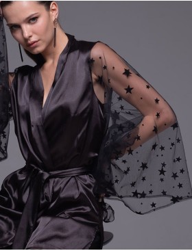 Шелковый комплект из четырех предметов Mia-Amore ANDROMEDA 4304 черный, Цвет: черный, Размеры: XS, изображение 6