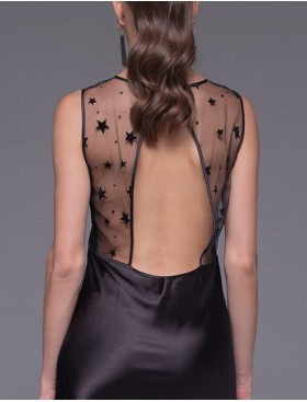 Длинная шелковая сорочка Mia-Amore ANDROMEDA 4308 черный, Цвет: черный, Размеры: 2XL, изображение 5