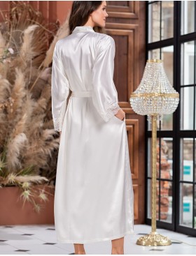 Халат шёлковый длинный Mia-Amore ISABELLA 3189 молочный, Цвет: молочный, Размеры: L/XL, изображение 2