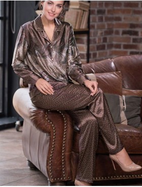 Пижама из натурального шёлка Mia-Amore MOKKA 3326, Цвет: мокка, Размеры: M