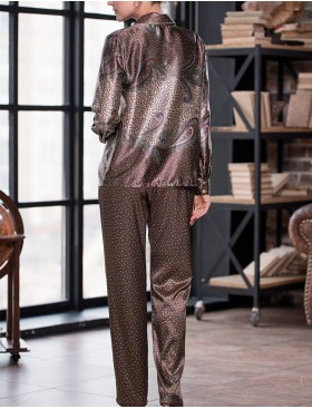 Пижама из натурального шёлка Mia-Amore MOKKA 3326, Цвет: мокка, Размеры: M, изображение 2