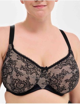 Бюстгальтер мягкий Milavitsa 128000 / 108000 черный с нюдом, Цвет: черный с нюдом, Размеры: 80G