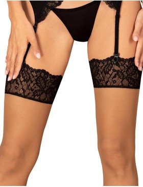 Чулочки под пояс Obsessive BELLASTIA STOCKING, Цвет: телесный/черный, Размеры: M/L, изображение 3