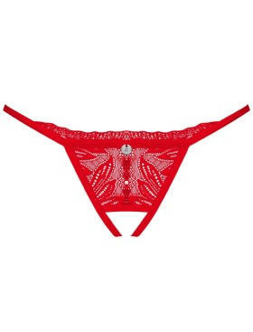 Трусики стринги с доступом Obsessive CHILISA THONG CROTCHLESS, Цвет: красный, Размеры: M/L, изображение 5