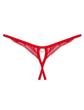 Трусики стринги с доступом Obsessive CHILISA THONG CROTCHLESS, Цвет: красный, Размеры: M/L, изображение 6