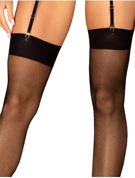 Черные чулки в сеточку Obsessive S823, Цвет: черный, Размеры: S/M/L, изображение 3