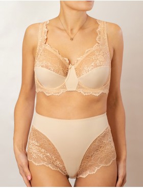 Высокие трусы с кружевом Valmira 29371/M бежевый, Цвет: бежевый, Размеры: M, изображение 3