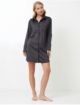 Домашняя рубашка Aruelle AGATHA, Цвет: графит, Размеры: XS, изображение 3