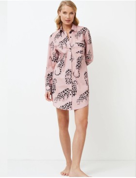 Домашняя рубашка Aruelle BRENDA, Цвет: пыльная роза/черный, Размеры: XS, изображение 3