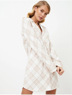 Фланелевая сорочка-рубашка Aruelle CAMILLE, Цвет: светло-бежевый/молоч, Размеры: XS