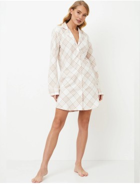 Фланелевая сорочка-рубашка Aruelle CAMILLE, Цвет: светло-бежевый/молоч, Размеры: XS, изображение 3