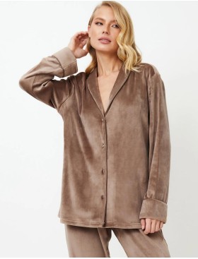 Теплая женская пижама Aruelle CHOCO, Цвет: кофейный, Размеры: XL