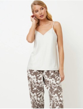 Домашний комплект из топа и брюк Aruelle CINNIE, Цвет: латте/молочный, Размеры: S