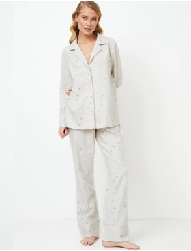 Фланелевая женская пижама Aruelle DOROTHEA, Цвет: светло-серый, Размеры: S, изображение 2