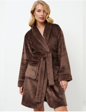 Плюшевый женский халат Aruelle EVA BROWN, Цвет: шоколадный, Размеры: L