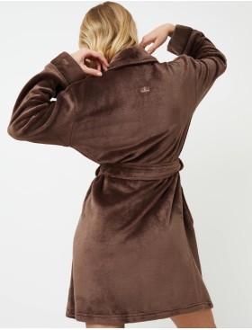 Плюшевый женский халат Aruelle EVA BROWN, Цвет: шоколадный, Размеры: L, изображение 2