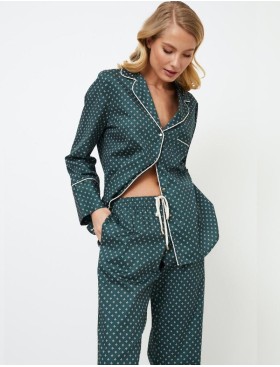 Хлопковая пижама с брюками Aruelle GENNY, Цвет: зеленый, Размеры: S