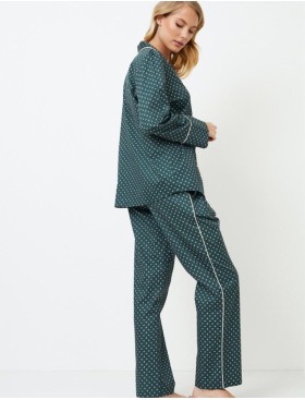 Хлопковая пижама с брюками Aruelle GENNY, Цвет: зеленый, Размеры: S, изображение 3