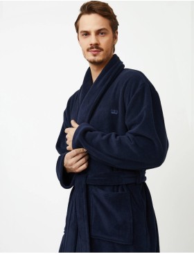 Теплый мужской халат Aruelle GERALD BLUE, Цвет: темно-синий, Размеры: M