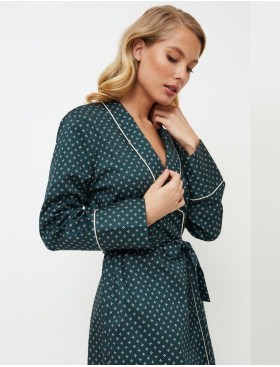 Хлопковый халат Aruelle GRISELLE, Цвет: зеленый, Размеры: S, изображение 3