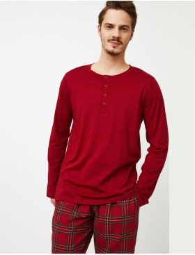 Пижама мужская с фланелевыми штанами Aruelle HARRY, Цвет: бургундское вино, Размеры: M