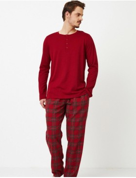 Пижама мужская с фланелевыми штанами Aruelle HARRY, Цвет: бургундское вино, Размеры: M, изображение 2