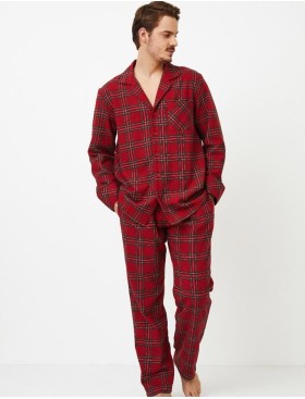 Фланелевая мужская пижама Aruelle HENDRIX, Цвет: бургундское вино, Размеры: M, изображение 2