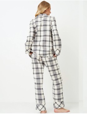 Фланелевая пижама со штанами Aruelle HENRIETTA, Цвет: серый/молочный, Размеры: S, изображение 3