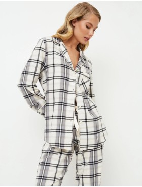 Фланелевая пижама со штанами Aruelle HENRIETTA, Цвет: серый/молочный, Размеры: S, изображение 4
