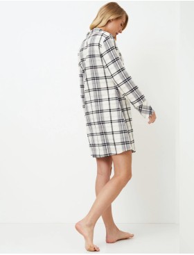 Фланелевая сорочка-рубашка Aruelle HENRIETTA, Цвет: серый/молочный, Размеры: XS, изображение 3