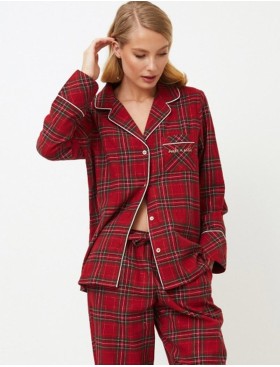 Фланелевая пижама с брюками Aruelle HOLLY, Цвет: бургундское вино, Размеры: S