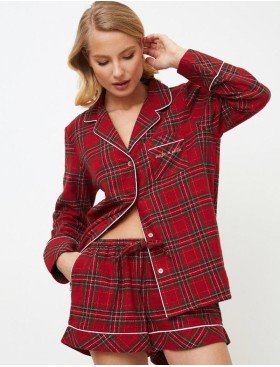 Фланелевая пижама с шортами Aruelle HOLLY, Цвет: бургундское вино, Размеры: S